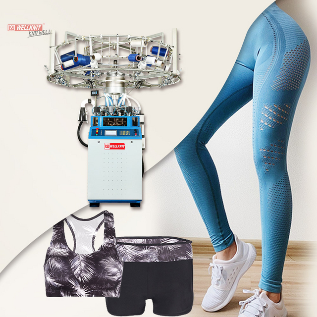 Calças justas de corrida macacão yoga WELLKNIT máquina de tricotar roupas íntimas sem costura de alta velocidade