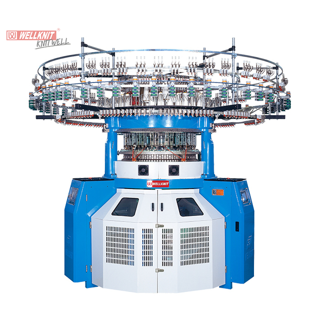 Máquina de tricô circular de 4 ou 6 cores com tira e urdidura computadorizada única e decapante automático