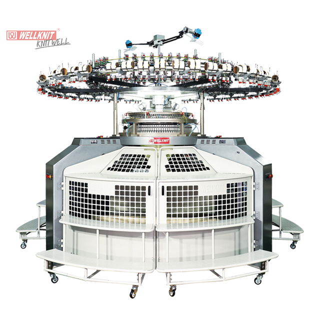 Máquina de tricotar única circular de perna alta e largura aberta